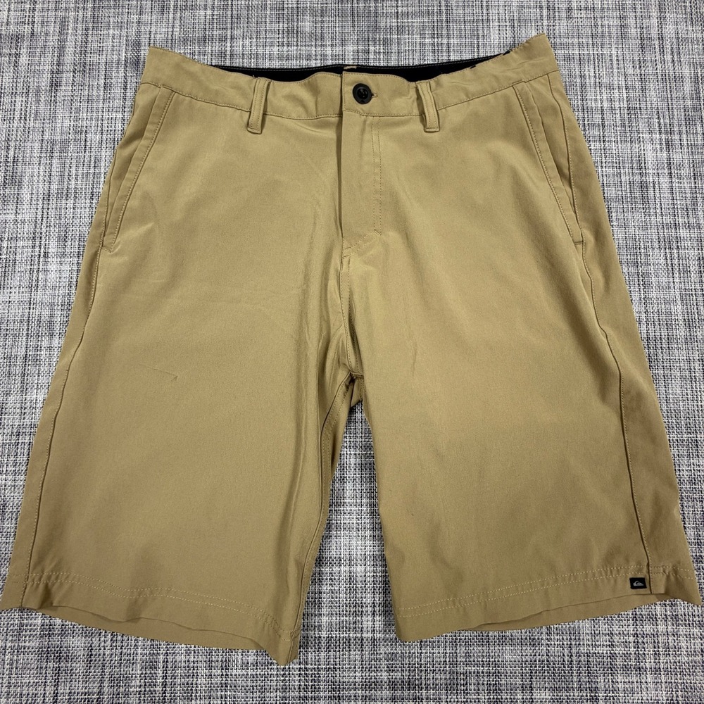 Quiksilver Men's Solid Amphibian 21 Hybrid Shorts Tan Size 31 Water Repellent
